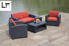 Knocked down sofa set rattan