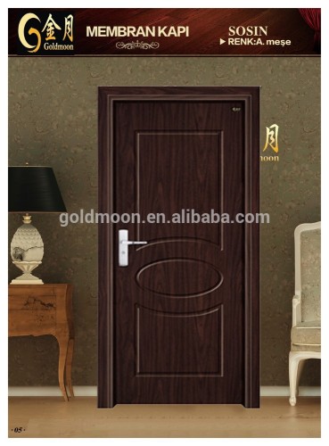 latest turkish interior glass wooden mdf pvc door design with upper frame for bathroom or bedroom GM-8017