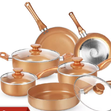 Ultra Nonstick Diamond Surface Pots and Pans Set: Frying Pans, Stock Pots, and Saucepans Included