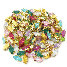 Factory Supply: Multicolor Gold Resin Rhinestones - Flat Back, Sew-On Crystals in Bulk