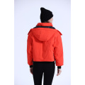 Ladies short waterproof parka with hood