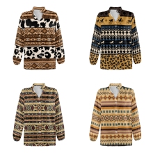 Low MOQ Custom Vintage Aztec Style Women's Shirts & Tops