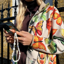 Minimalist White Pearl Beaded Phone Pendant Charm Strap for Girls and Women