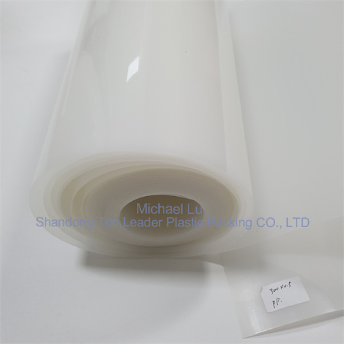Paquete de termoformado de lámina de ampolla de pp de color natural de 0,5 mm