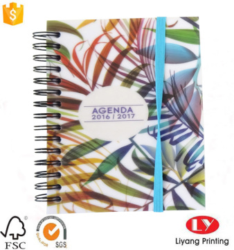 Wire o binding spiral notebook with elastic band