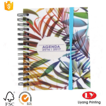 Wire o binding spiral notebook with elastic band