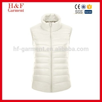 Womens Ultra Light Weight White Down Vest Jacket Outwear