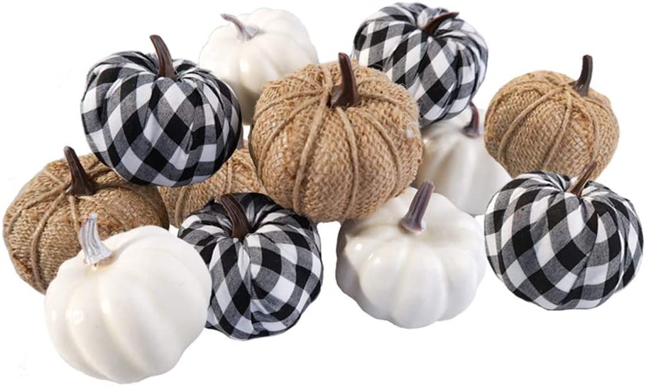 12pcs Mixed Artificial Pumpkins