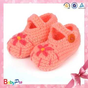 2014 New Design Cute Hand Crochet Baby Shoes Fashion Crochet Knitting Baby Shoes Flower Crochet Baby Shoes