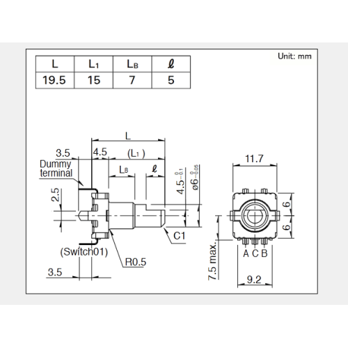 Ec11 series ตัวเข้ารหัสที่เพิ่มขึ้น