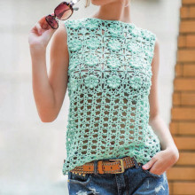 Sexy crochet tunic beach crochet vest casual crochet tunic