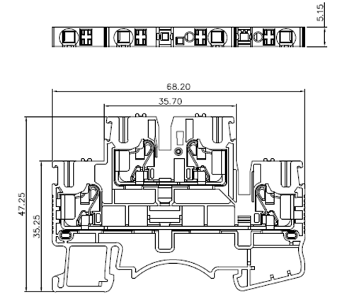 Two-Layers Push-in Dinrail Wire Connectors