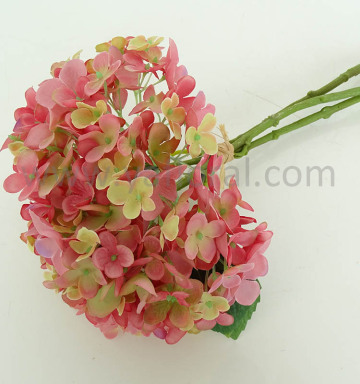 Pink Hydrangea 3 Heads High Quality Artificial Hydrangea Real Touch Wedding Flower