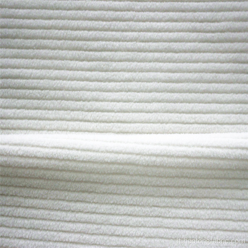Tessuto in pile polare lavorato a maglia a strisce in poliestere