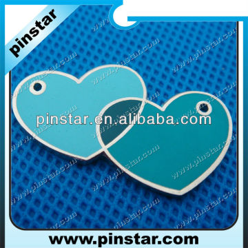 Hot sale double heart shaped lapel pins love heart lapel pin badge