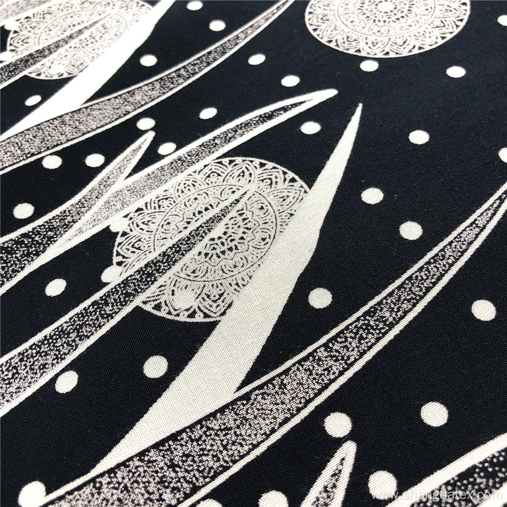 Fibranne 30S Black Discharge One Color Printed Fabrics