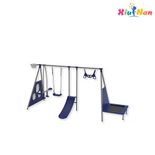 Swing playset with mini trampoline