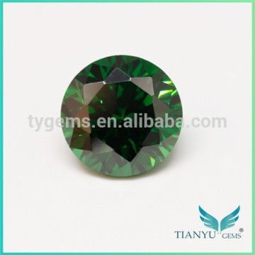 Round CZ Gemstone Emerald Green Stone