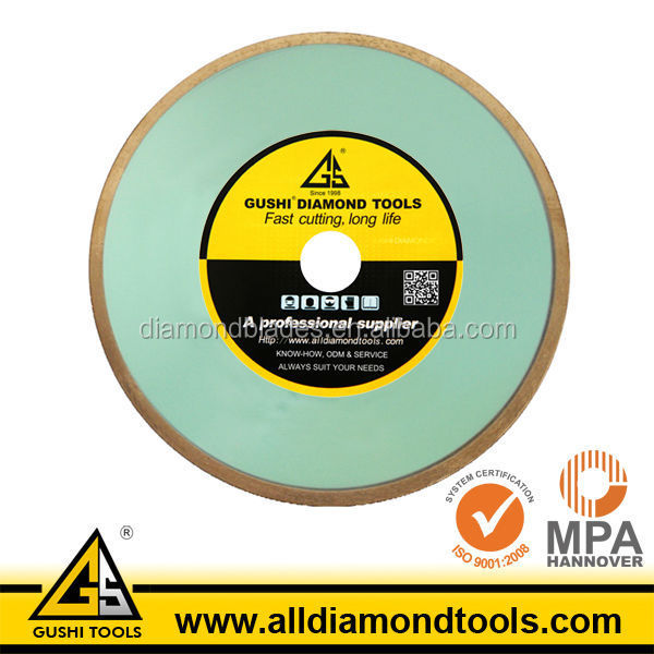 Continuous Rim Diamond Blade for Wet Cutting Glass