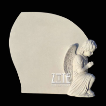 White stone headstone marble angel tombstone gravestone