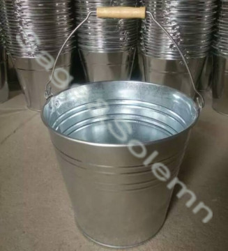 12inch 12L 30cm Galvanized Steel Metal Iron Pail / Galvanized Pail with Wooden Handle