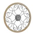 Round wood & metal wall art