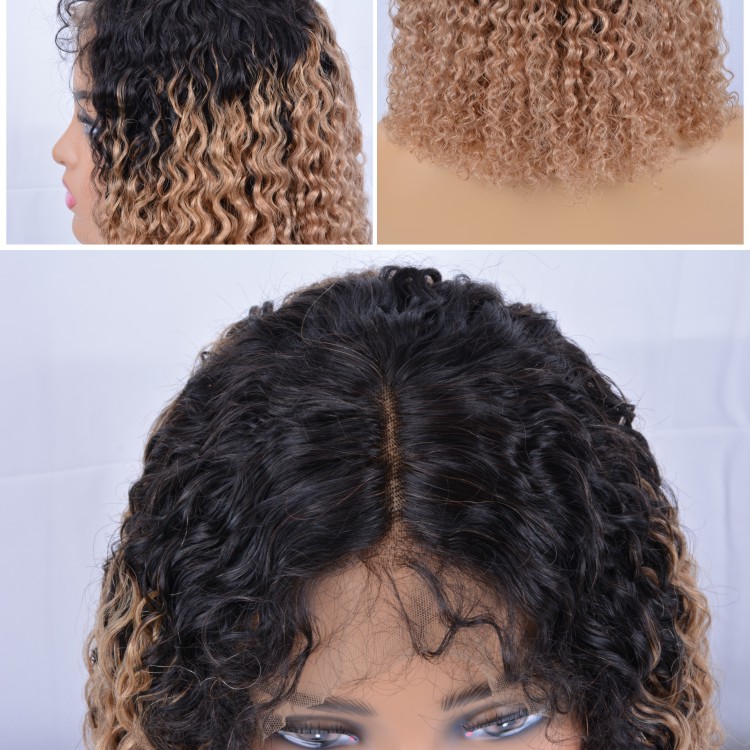 Usexy Raw Brazilian Preplucked Color Front Lace Wig Human Hair Water Wave Frontals Wig