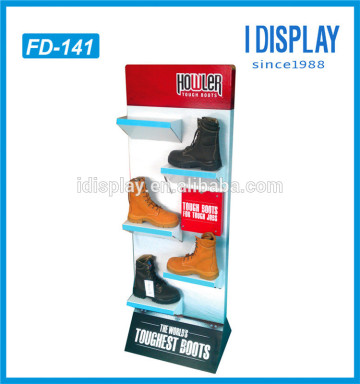 Custom Design Cardboard Shoes Display Shelf Floor Display Stand