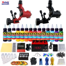 Solong tattoo supply high quality kits with 14 inks 2 machines rotary tattoo kit