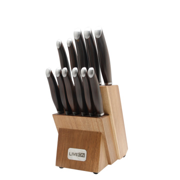 12 pcs Acacia Wooden Block Knife Set