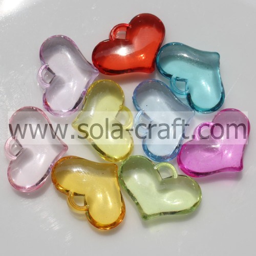 Iriserende 5 * 15 * 20 MM transparante kleuren Fashion Heart Spacer kralen groothandel