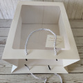 Rope Handle White Gift Paper Bags with Window