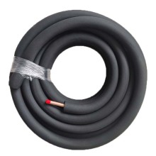 50Ft Air Conditioner Black Rubber Insulation Copper Pipe Line Sets