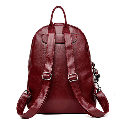 New fashion leather lady double shoulder backpack