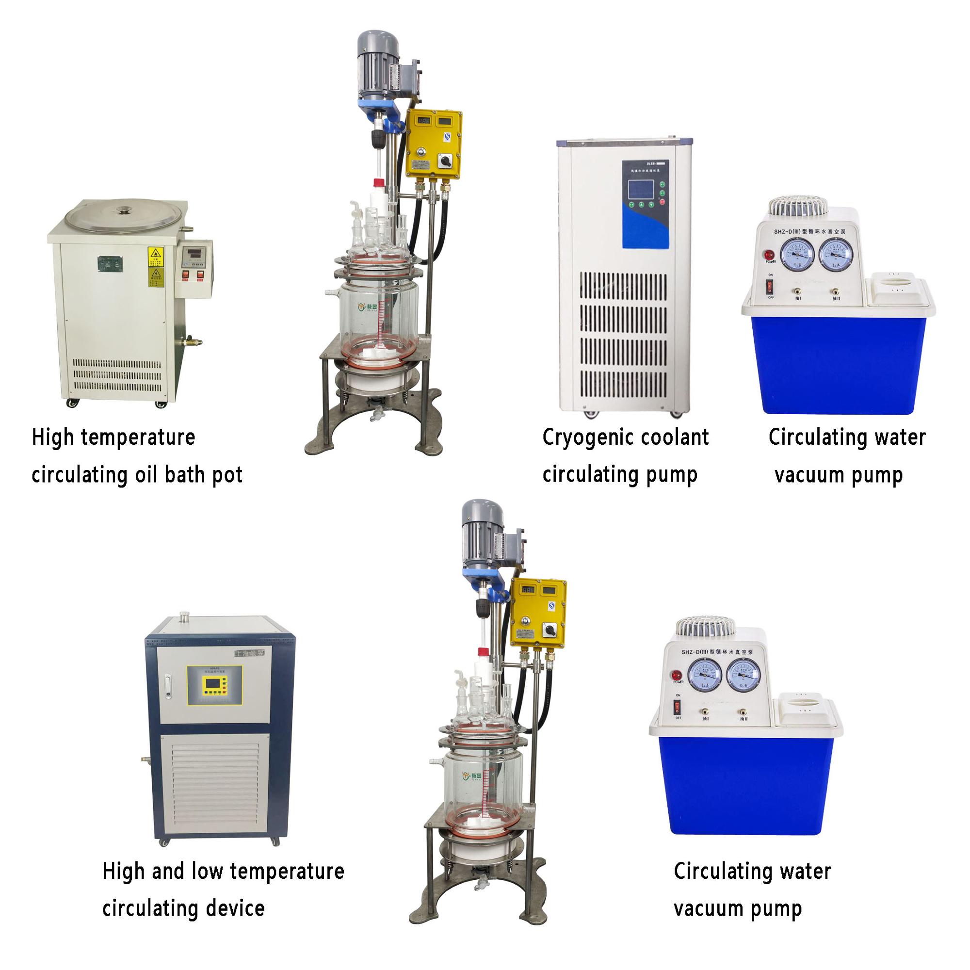 High quality 1L-5L Jacketed Glass Bioreactor vacuum filtration system cbd