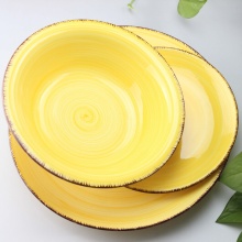 12PCS Hand Painted Porcelain Tableware Set Ceramic Stoneware