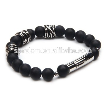 All Occasion Matt Black Agate Men's Bracelet