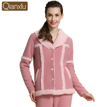 Qianxiu sleepwear factory ladies 100% polyester pyjamas