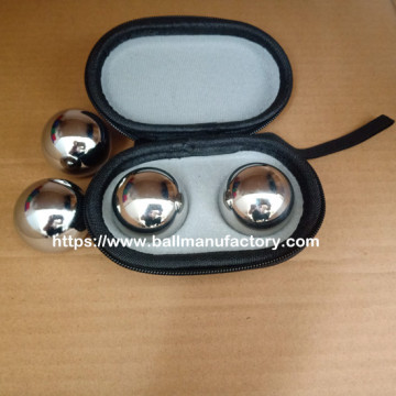 supply Grade 304 stainless steel metal solid ball with Fabric bag for hand exercise stress relief