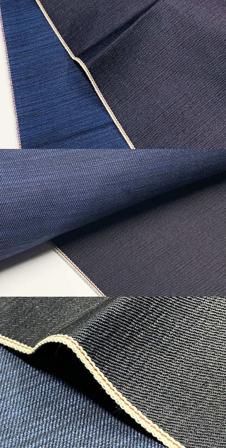 Peso leggero 9,7 once di ordito blu scuro indaco trama giapponese in stile teschine di denim con jeans maschile per le giacche da uomo