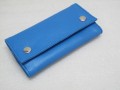 Nuova pochette per tabacco da fumo in vera pelle blu in pvc