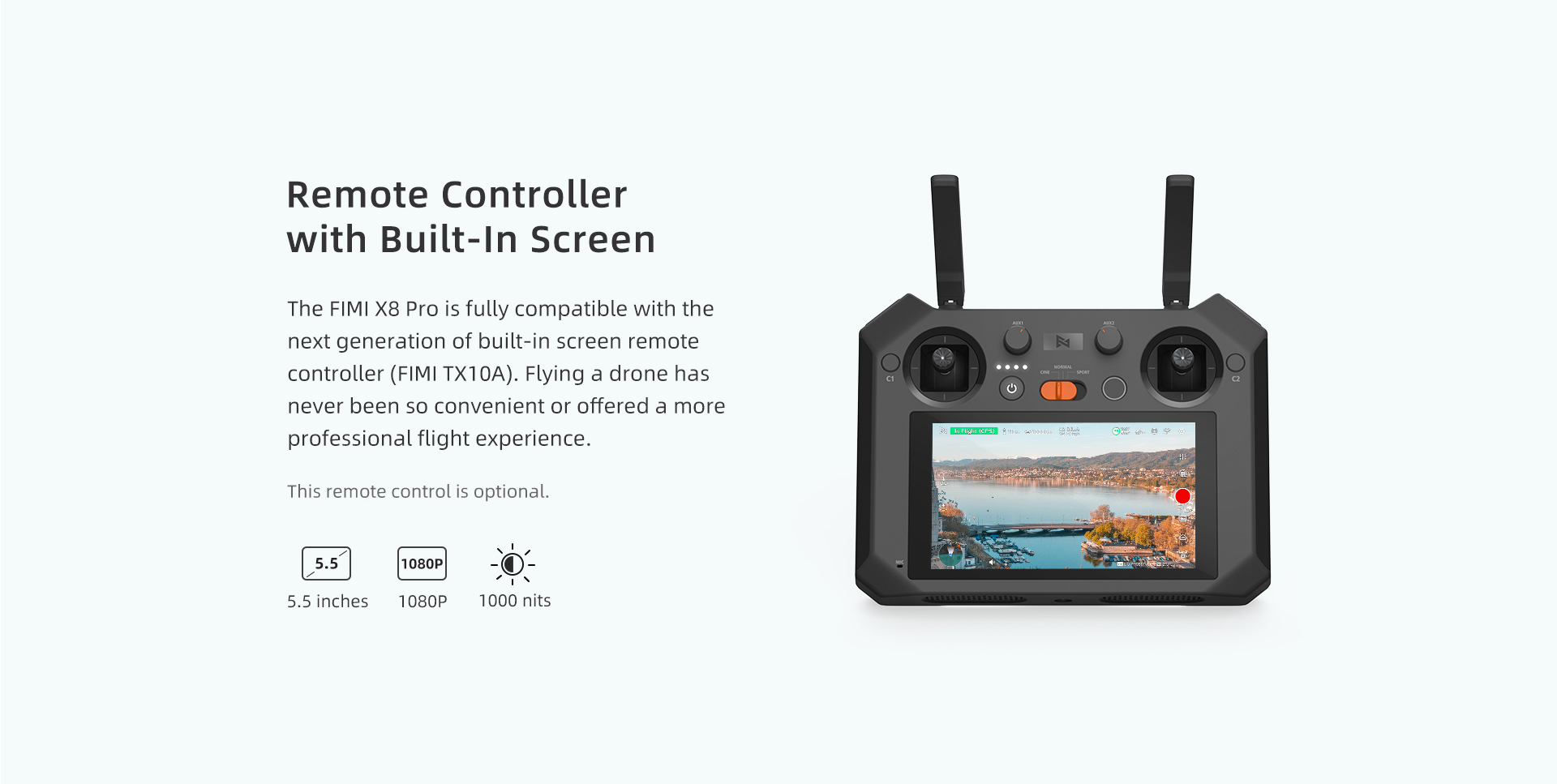 15km Transmission FIMI X8 Pro Drone with tri-directional Obstacle Sensing & megaphone of 100m sound projection range