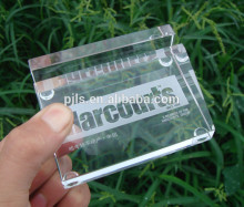 High quality customize clear sandblasting crystal card holder