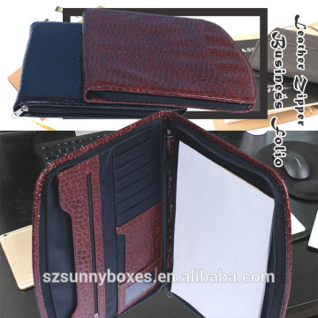 A4 Luxury Leather Zipper Business Padfolio