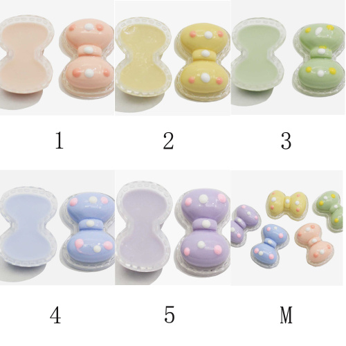 Kawaii Bowknot shaped Resin Mini cabochon For Handmade Craft Decoration Beads Charms Hair Accessories Spacer