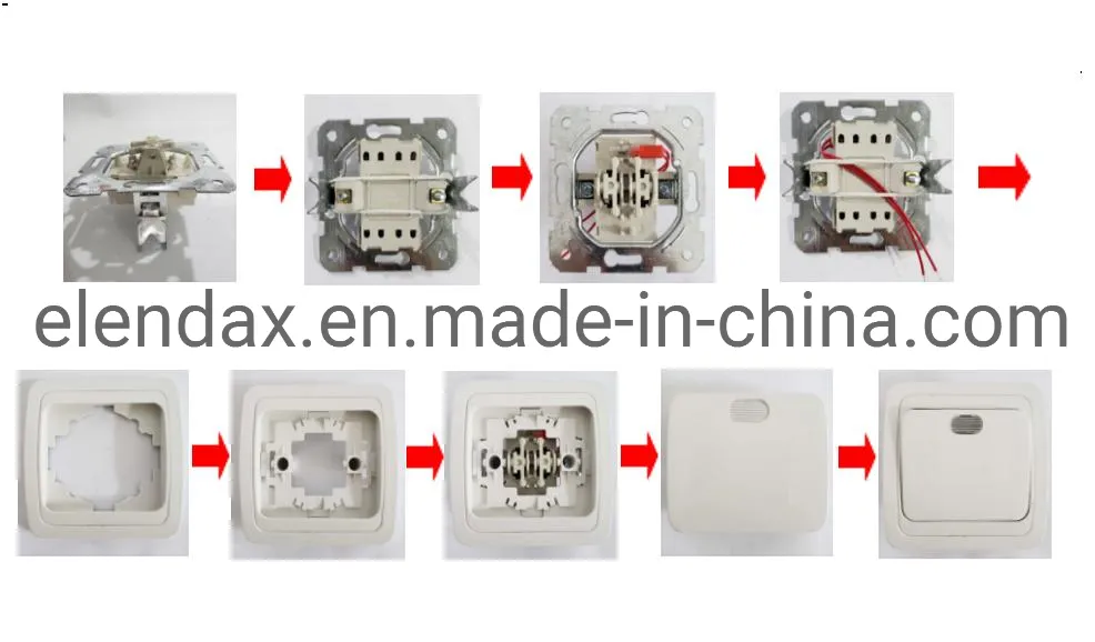 Настенный выключатель питания для скрытого монтажа в стиле ЕС (F2005)