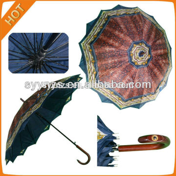 16K double layer umbrella, wooden double layer umbrella, double layer umbrella