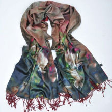 Silk Charmeuse Scarves Two Layers with Napped Surface On Back Side