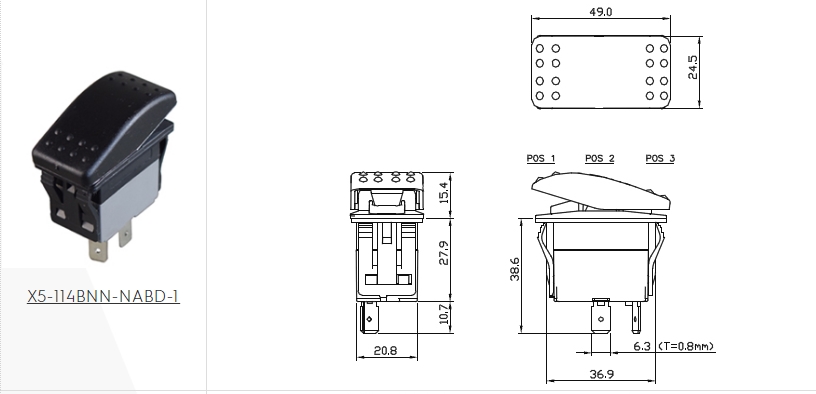 IP67 DC rocker switch