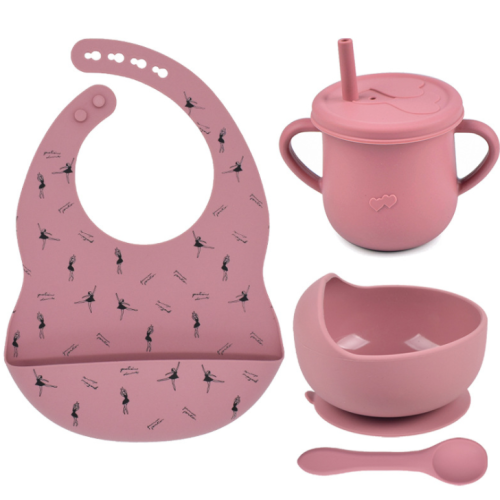 Silicona Baby Feansing Set Bab Bowl Cuchara